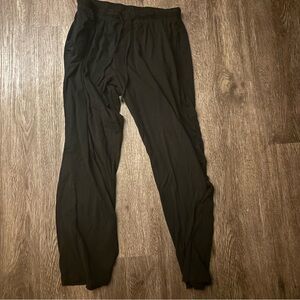 Hanes large black sweatpants, open leg joggers pajama pants loungewear lounge